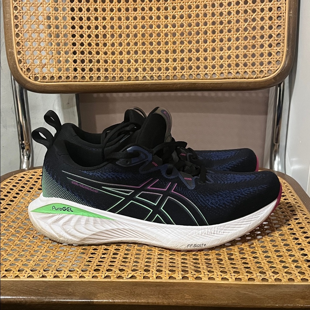 ASICS Black and Green Athletic Sneakers